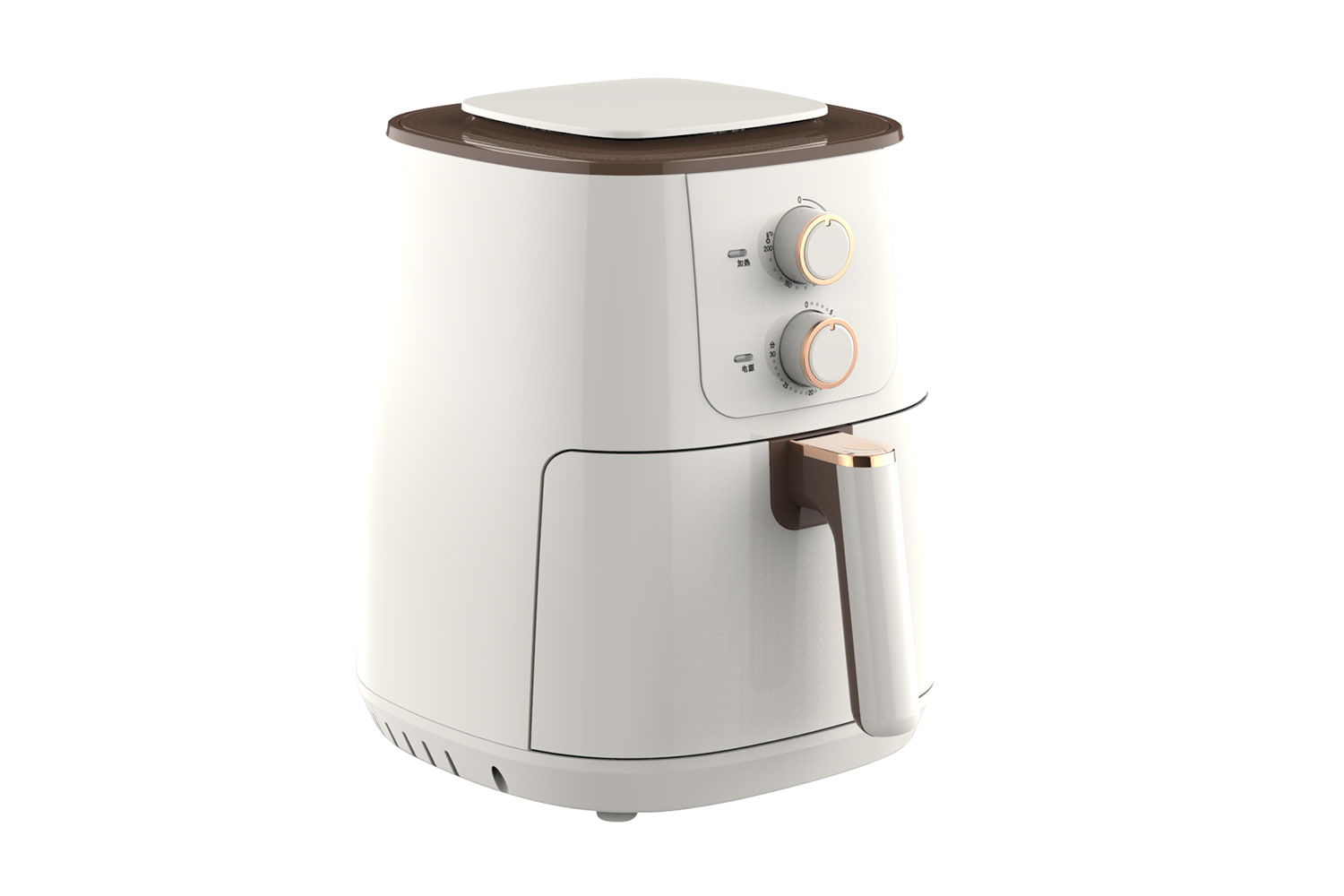 YAF-45ZJ01 4,5L LUFTFRYKER, oljefri, enkel betjening med enkle knottkontroller for steking, steking, grilling, baking