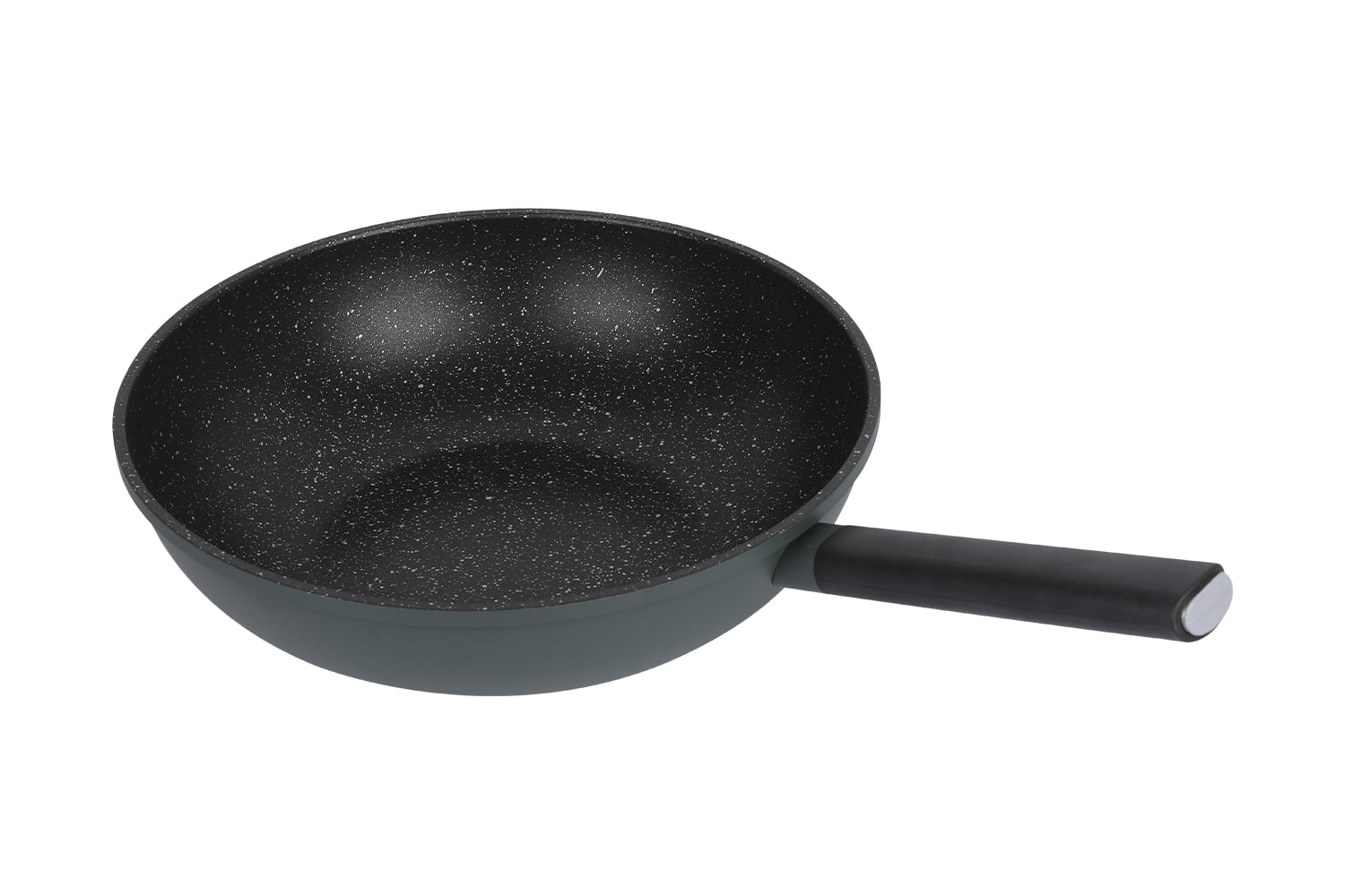 CF-CLB3263D Imitert støping wok-Med glasslokk, imitert støpt medisinsk stein 32 non-stick wok