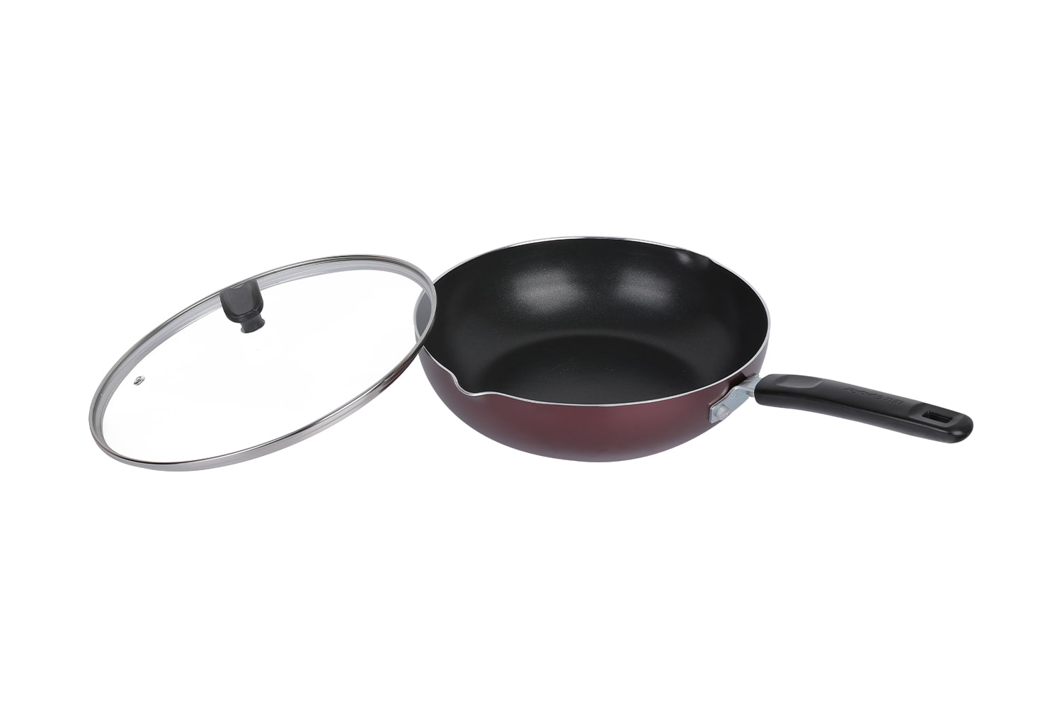 CLB2821D Wok-Med glasslokk 28 wok, Flaming Wok, non-stick wok