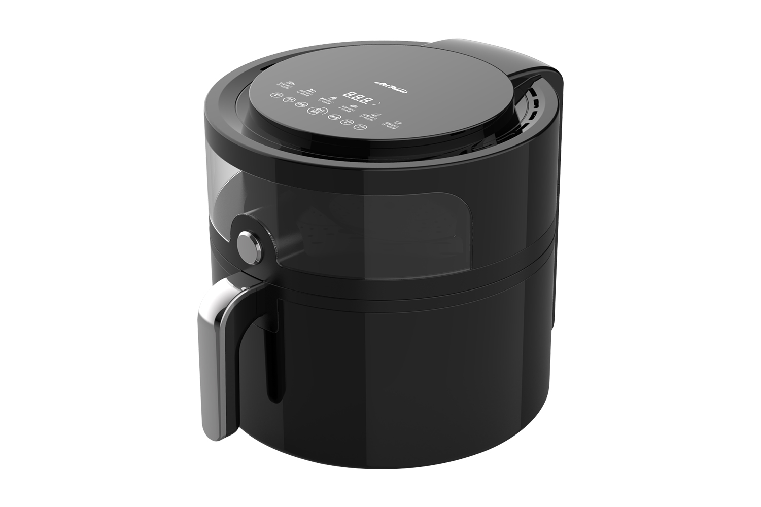 YAF-55ZS02 5,5L Air Fryer med digital skjerm og berøringsskjerm, synlig vindu, forvarming, flere forhåndsinnstillinger for matlaging, nonstick-kurv